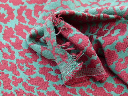 Scalamandre Enchanting Himalaya Red Green Animal Skin Snow Leopard Fonthill Tapestry Heavy!