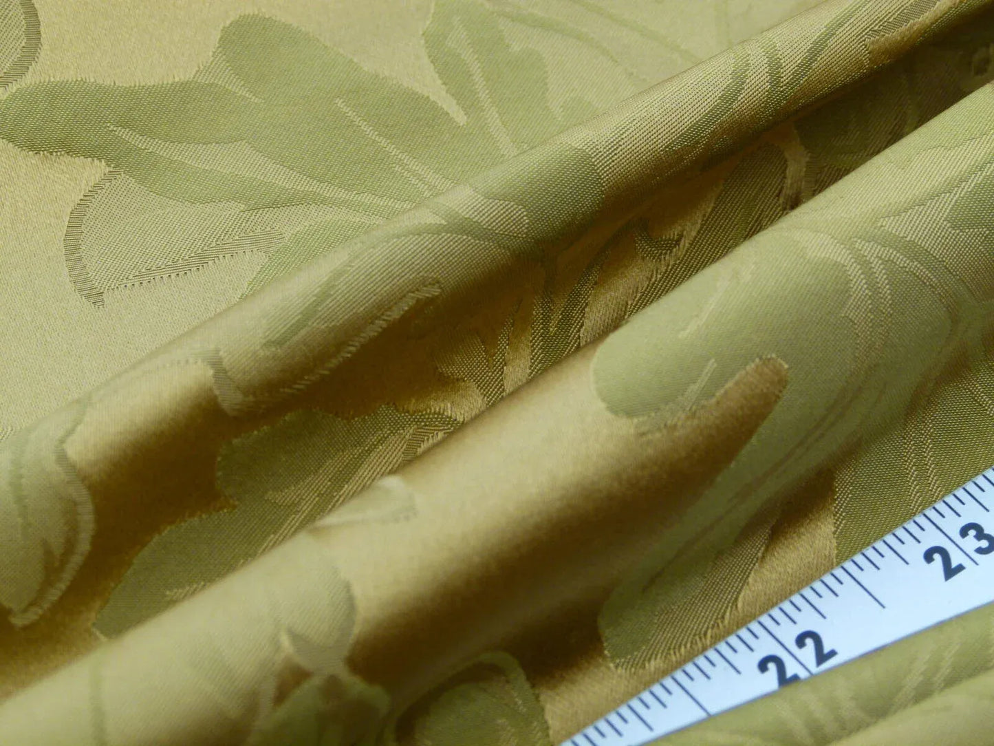 Scalamandre Acorn Damask Moss Gold Green 100% Silk Fr Italy Oak Tree MSRP USD 252 Iridescent Magic ! Old World Weavers