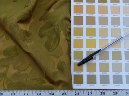 Scalamandre Acorn Damask Moss Gold Green 100% Silk Fr Italy Oak Tree MSRP USD 252 Iridescent Magic ! Old World Weavers