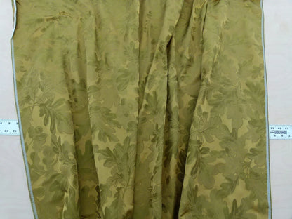 Scalamandre Acorn Damask Moss Gold Green 100% Silk Fr Italy Oak Tree MSRP USD 252 Iridescent Magic ! Old World Weavers