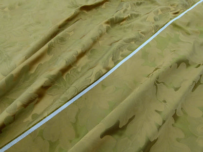 Scalamandre Acorn Damask Moss Gold Green 100% Silk Fr Italy Oak Tree MSRP USD 252 Iridescent Magic ! Old World Weavers