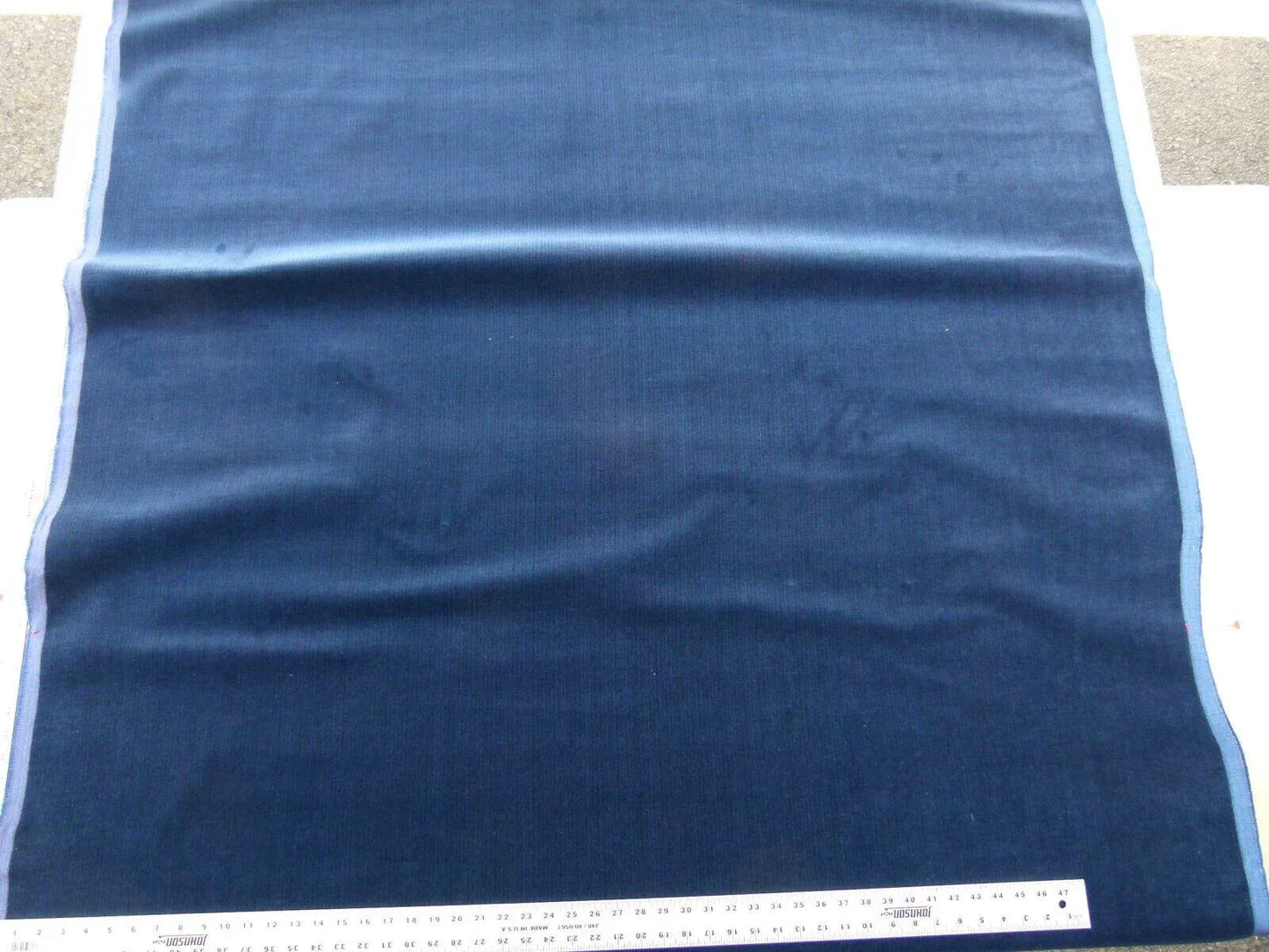 Scalamandre Strie Amboise Midnight Blue Thick Lush Cotton Velvet MSRP USD 196/Yd