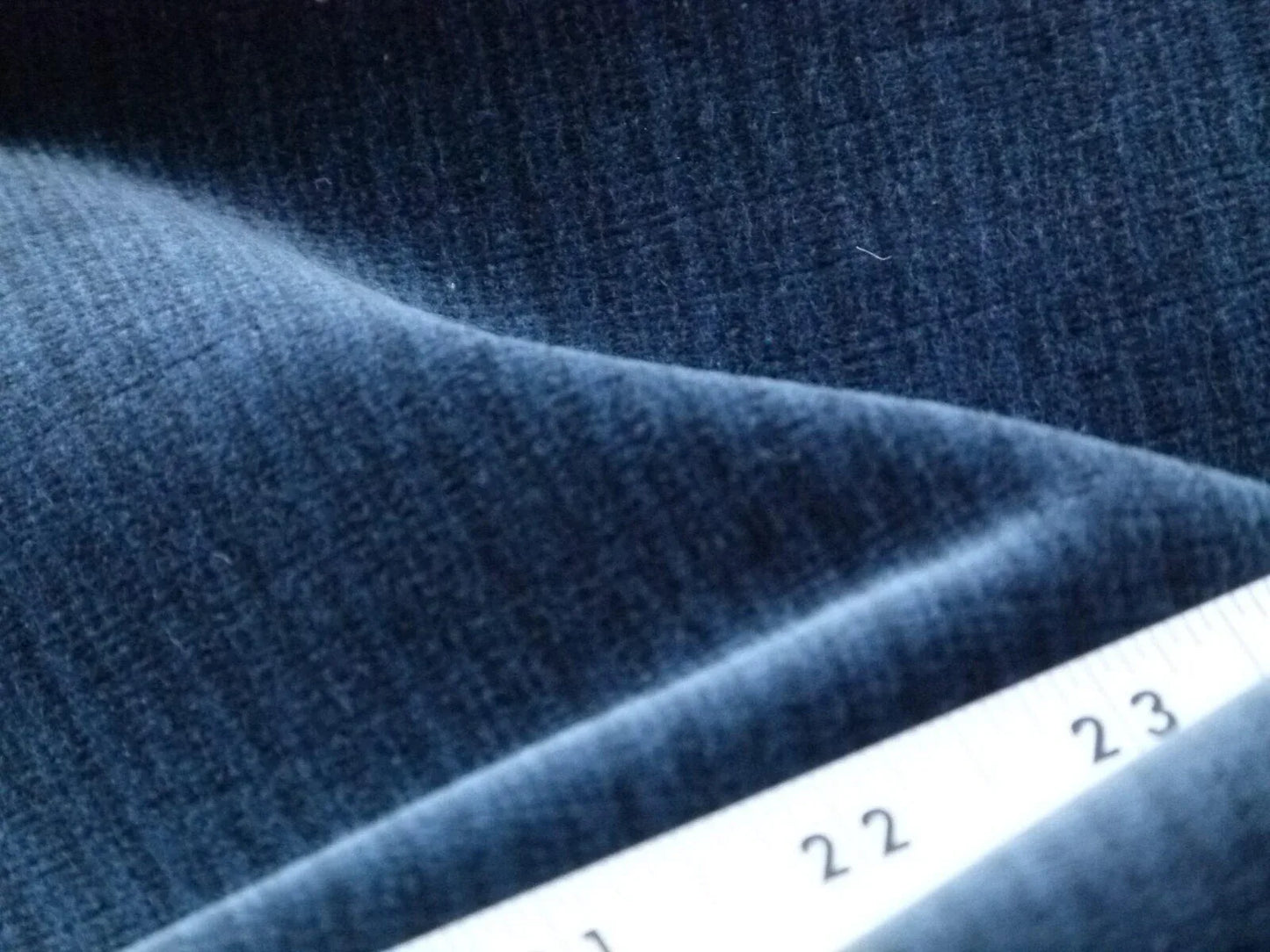 Scalamandre Strie Amboise Midnight Blue Thick Lush Cotton Velvet MSRP USD 196/Yd