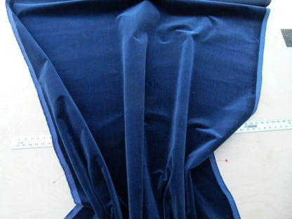 Scalamandre Strie Amboise Midnight Blue Thick Lush Cotton Velvet MSRP USD 196/Yd