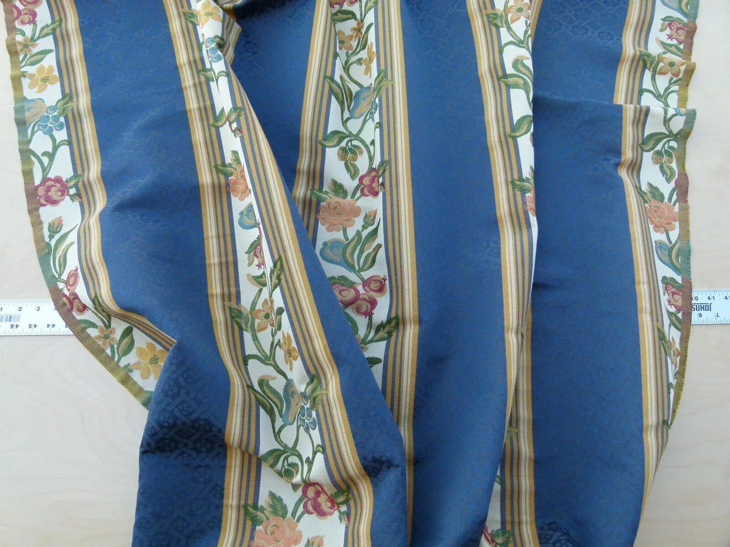 Scalamandre Salerno Grey Watkins Blue Floral Pomegranate Pear Rose Stripe MSRP USD 152/Y