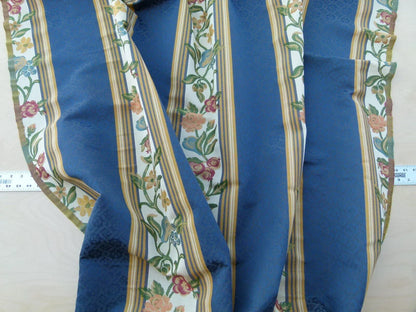 Scalamandre Salerno Grey Watkins Blue Floral Pomegranate Pear Rose Stripe MSRP USD 152/Y