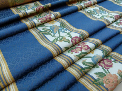 Scalamandre Salerno Grey Watkins Blue Floral Pomegranate Pear Rose Stripe MSRP USD 152/Y