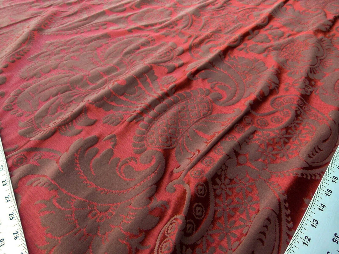 Scalamandre Murat Red Gold Orange Renaissance Old World Weavers Traditional Damask MSRP USD 310/y