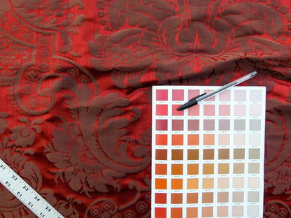 Scalamandre Murat Red Gold Orange Renaissance Old World Weavers Traditional Damask MSRP USD 310/y