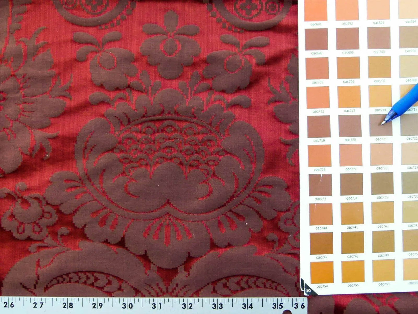 Scalamandre Murat Red Gold Orange Renaissance Old World Weavers Traditional Damask MSRP USD 310/y