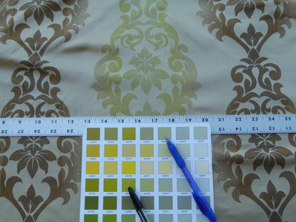 Scalamandre Gustavo Silk Damask Jacquard MSRP USD 216/Y Fonthill Mocha Green Old World Weavers