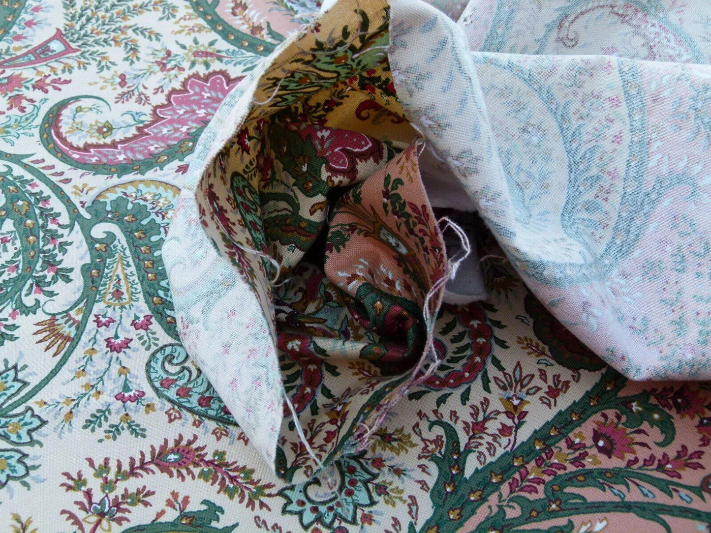 Scalamandre Ashkhabad Grey Watkins Multi On Olive Green Arabesque Paisley Old World Weavers Print MSRP USD 244/Y