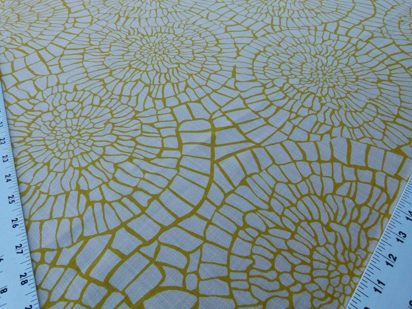 Scalamandre Dianthus Citrine Yellow Green Print Mid-century MSRP USD 144/Y Flower Print  Old World Weavers