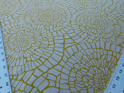 Scalamandre Dianthus Citrine Yellow Green Print Mid-century MSRP USD 144/Y Flower Print  Old World Weavers