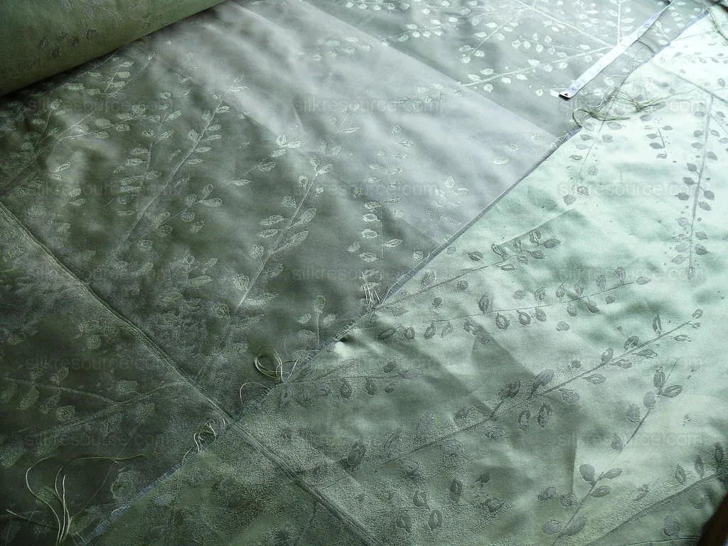 Donghia"tree Of Life" Silk Organza Semi-sheer Pocket Weave Green