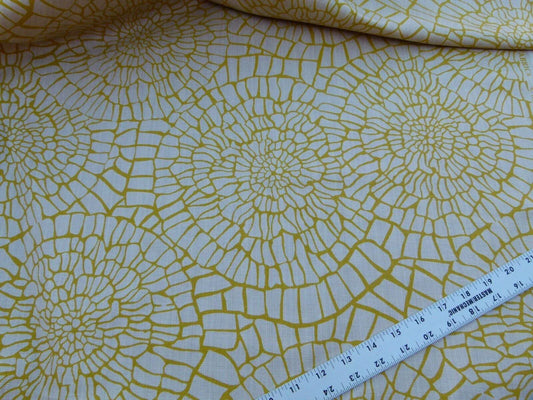 Scalamandre Dianthus Citrine Yellow Green Print Mid-century MSRP USD 144/Y Flower Print  Old World Weavers