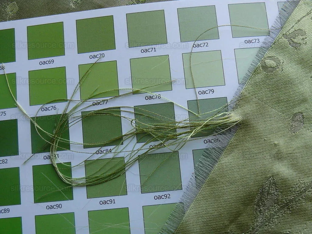 Donghia"tree Of Life" Silk Organza Semi-sheer Pocket Weave Green