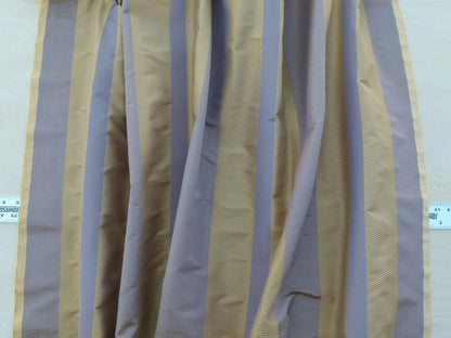 Scalamandre Montes Stripe Grey Watkins Golden Plum (reversible) Silk Stripe  MSRP USD 228/Y