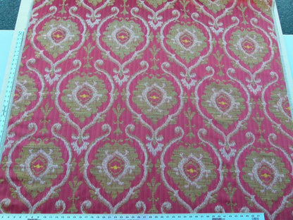 Scalamandre Libretto Brick Red Bronze Medallion Lampas MSRP USD 258/Y Lotus Medallion Lampas