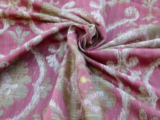 Scalamandre Libretto Brick Red Bronze Medallion Lampas MSRP USD 258/Y Lotus Medallion Lampas