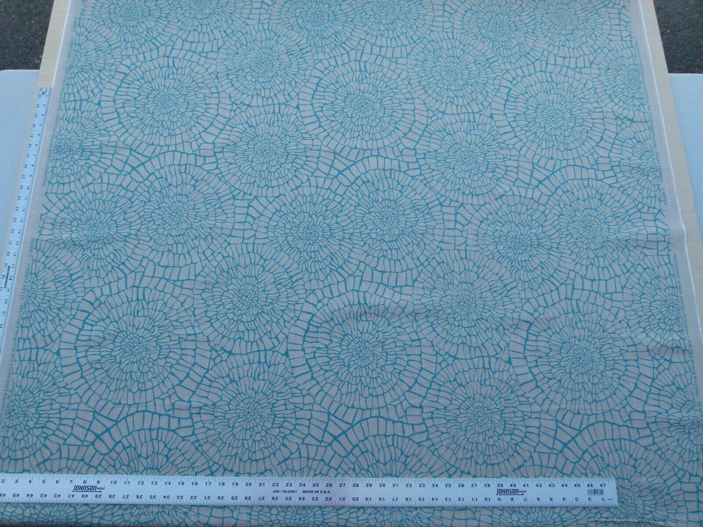 Scalamandre Dianthus Turquoise Blue Print Mid-century MSRP USD 144/Y Flower Print  Old World Weavers Cotton Linen