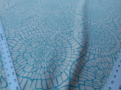 Scalamandre Dianthus Turquoise Blue Print Mid-century MSRP USD 144/Y Flower Print  Old World Weavers Cotton Linen