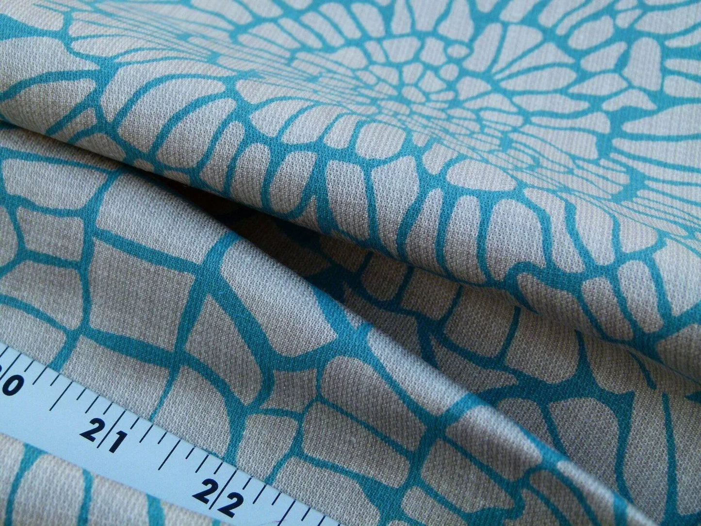 Scalamandre Dianthus Turquoise Blue Print Mid-century MSRP USD 144/Y Flower Print  Old World Weavers Cotton Linen