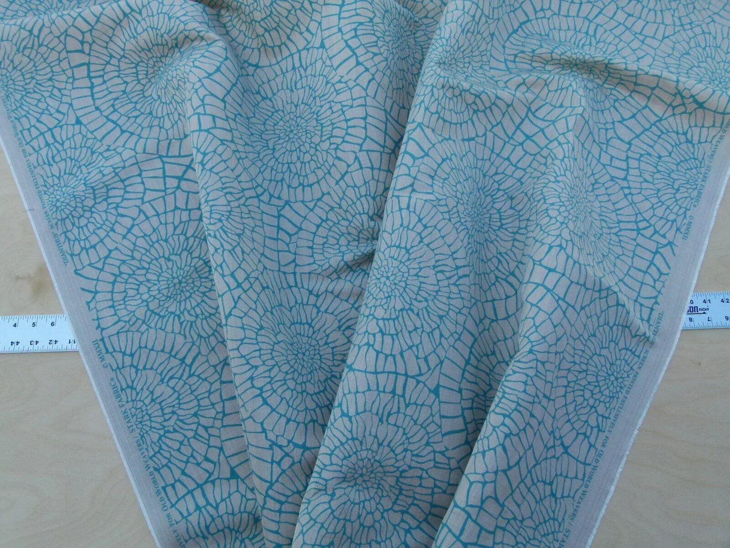 Scalamandre Dianthus Turquoise Blue Print Mid-century MSRP USD 144/Y Flower Print  Old World Weavers Cotton Linen