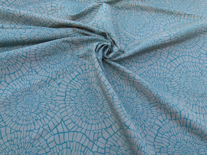 Scalamandre Dianthus Turquoise Blue Print Mid-century MSRP USD 144/Y Flower Print  Old World Weavers Cotton Linen