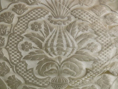 by yard Renaissance Artichoke 100%silk Damask In Sunglow Cream Ivory