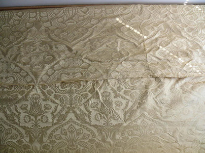 by yard Renaissance Artichoke 100%silk Damask In Sunglow Cream Ivory