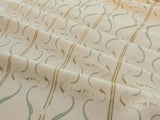 Scalamandre Helena Print Sea Spray Blue on Cream Ikat Ancient Ruins Linen MSRP USD 184/Y  Old World Weavers