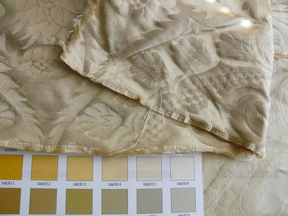 by yard Renaissance Artichoke 100%silk Damask In Sunglow Cream Ivory