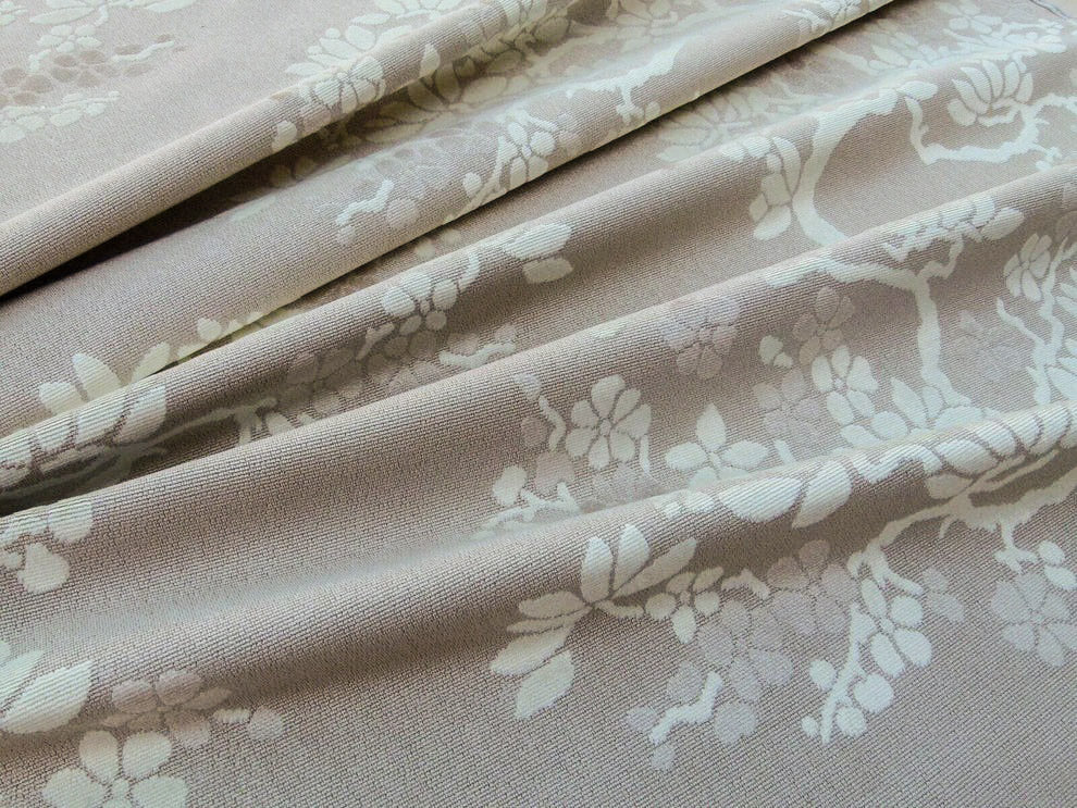 Scalamandre Yoshino Nougat Asian Penzai Magnolia Brown Beige Tree Cut Velvet MSRP USD 240/Y