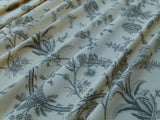 By Yd Scalamandre Grey Watkins Languedoc Charcoal Black White Botanic Fern and Thistle Southern France Toile Circa 1790 MSRP USD 364/y