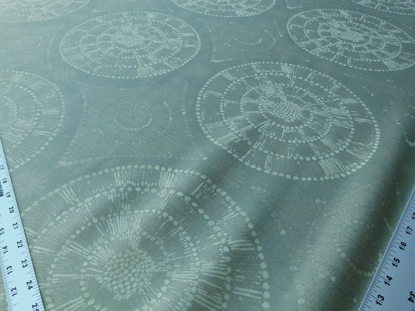 Scalamandre Planetarium Reseda Grey Pale Green Silk Lampas Astronomic Cosmic Flora Stars MSRP USD 196/yard Old World Weavers