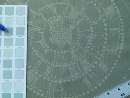 Scalamandre Planetarium Reseda Grey Pale Green Silk Lampas Astronomic Cosmic Flora Stars MSRP USD 196/yard Old World Weavers