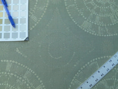 Scalamandre Planetarium Reseda Grey Pale Green Silk Lampas Astronomic Cosmic Flora Stars MSRP USD 196/yard Old World Weavers