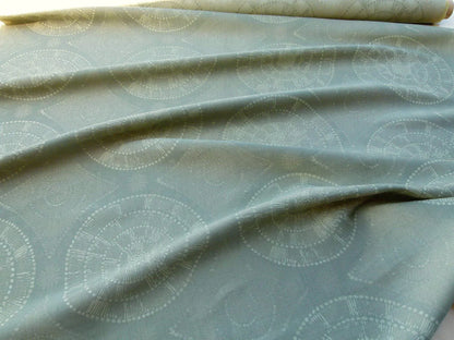 Scalamandre Planetarium Reseda Grey Pale Green Silk Lampas Astronomic Cosmic Flora Stars MSRP USD 196/yard Old World Weavers