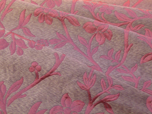 Scalamandre Romantic Sapporo Rust Red Gold Silk Linen Lampas Superb Weight! Vine  MSRP USD 516/y