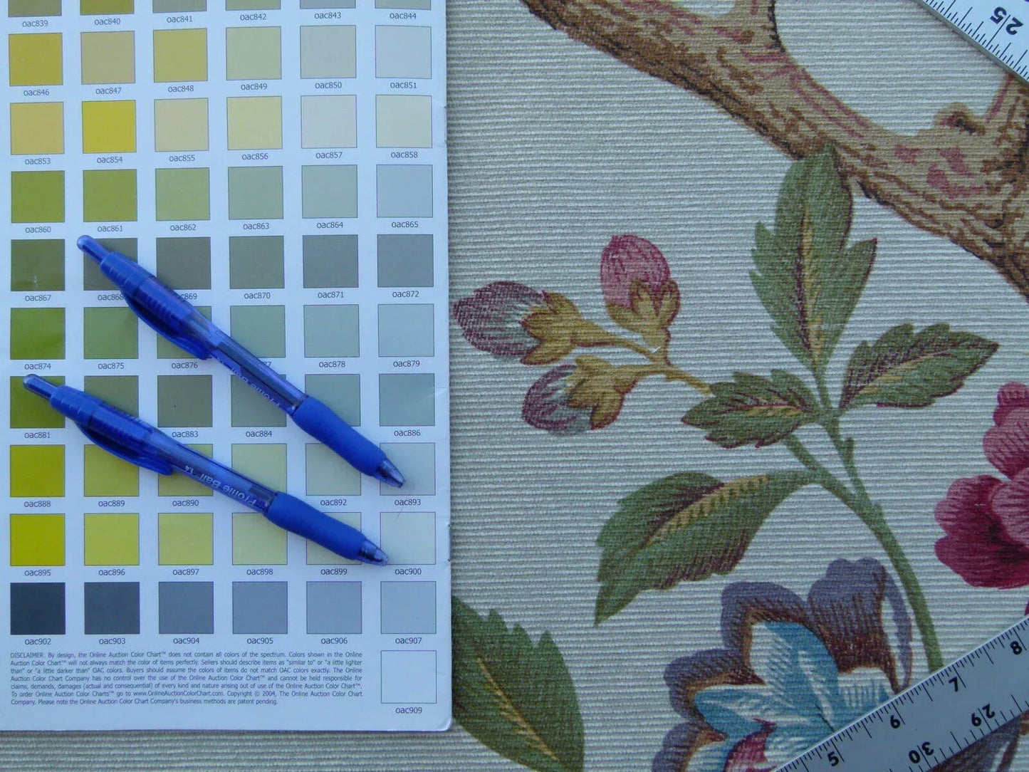 Scalamandre Faisan Putty Flower Tree Peony Bird Chinoiserie Chenille Stripe Print MSRP USD 400/yard