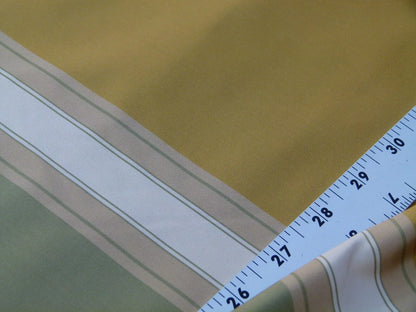 by yard Scalamandre Villa Ornella Stripe Silk Moss &amp; Brass Yellow Gold Green Huge Stripe  Old World Weavers MSRP USD 300/y