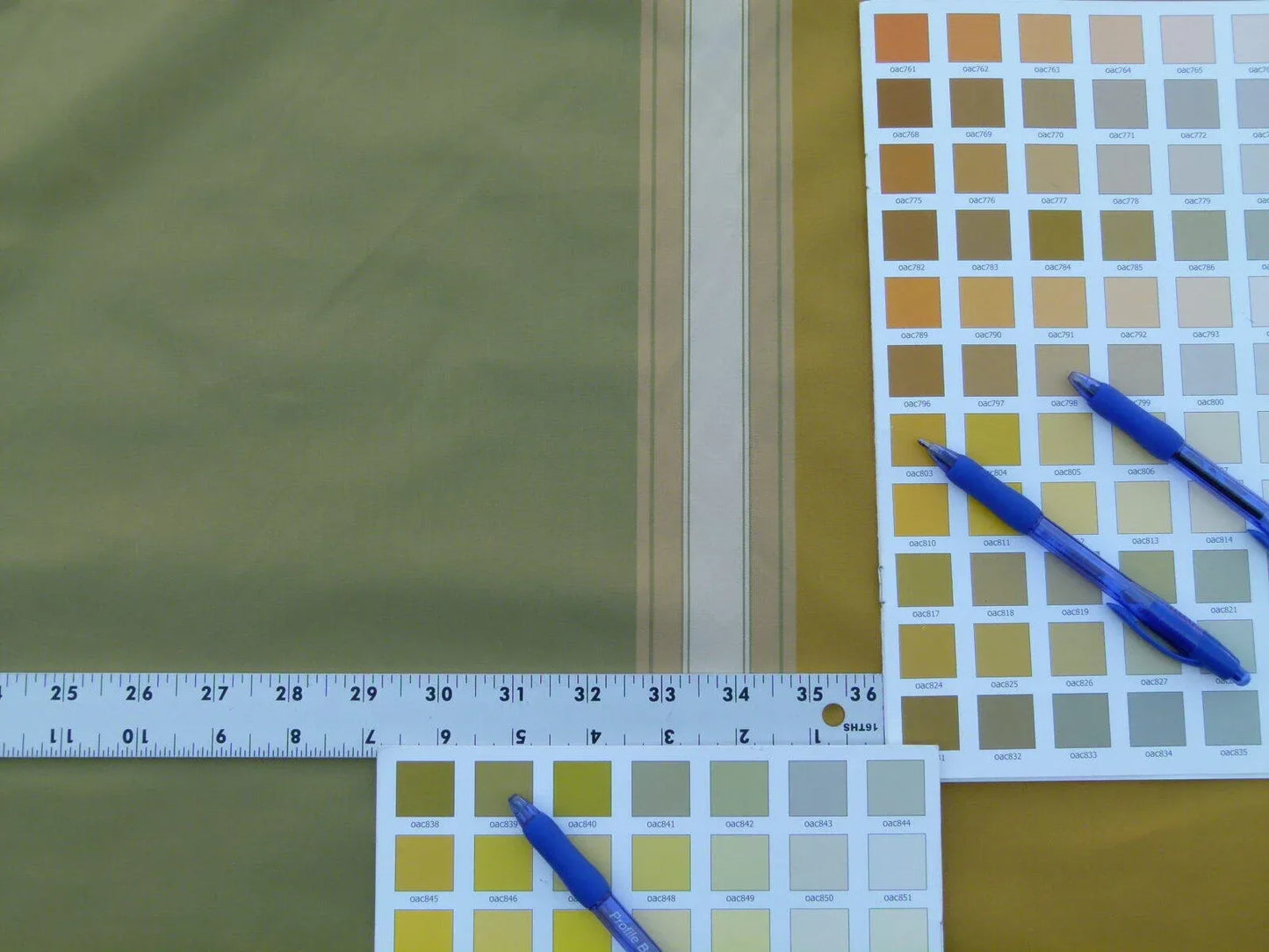 by yard Scalamandre Villa Ornella Stripe Silk Moss &amp; Brass Yellow Gold Green Huge Stripe  Old World Weavers MSRP USD 300/y