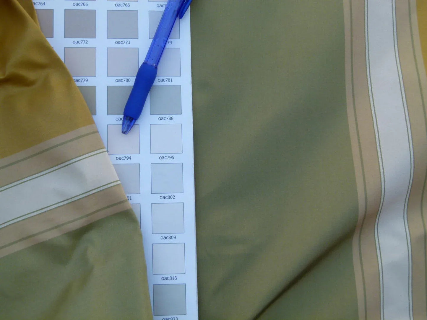 by yard Scalamandre Villa Ornella Stripe Silk Moss &amp; Brass Yellow Gold Green Huge Stripe  Old World Weavers MSRP USD 300/y