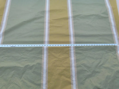 by yard Scalamandre Villa Ornella Stripe Silk Moss &amp; Brass Yellow Gold Green Huge Stripe  Old World Weavers MSRP USD 300/y