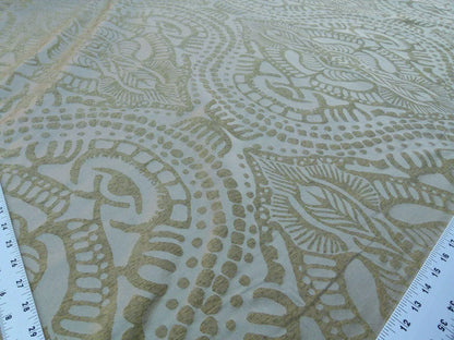 By yard Scalamandre Ethnic Damask Cognac Gold Silk Lampas African Abstract Old World Weavers MSRP USD 432/Y