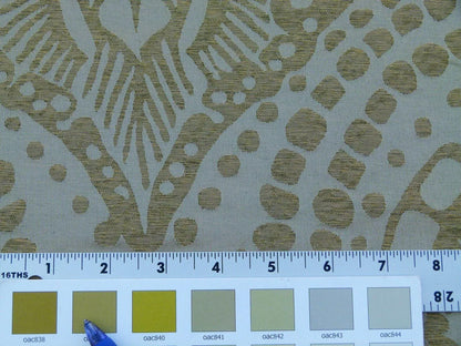 By yard Scalamandre Ethnic Damask Cognac Gold Silk Lampas African Abstract Old World Weavers MSRP USD 432/Y