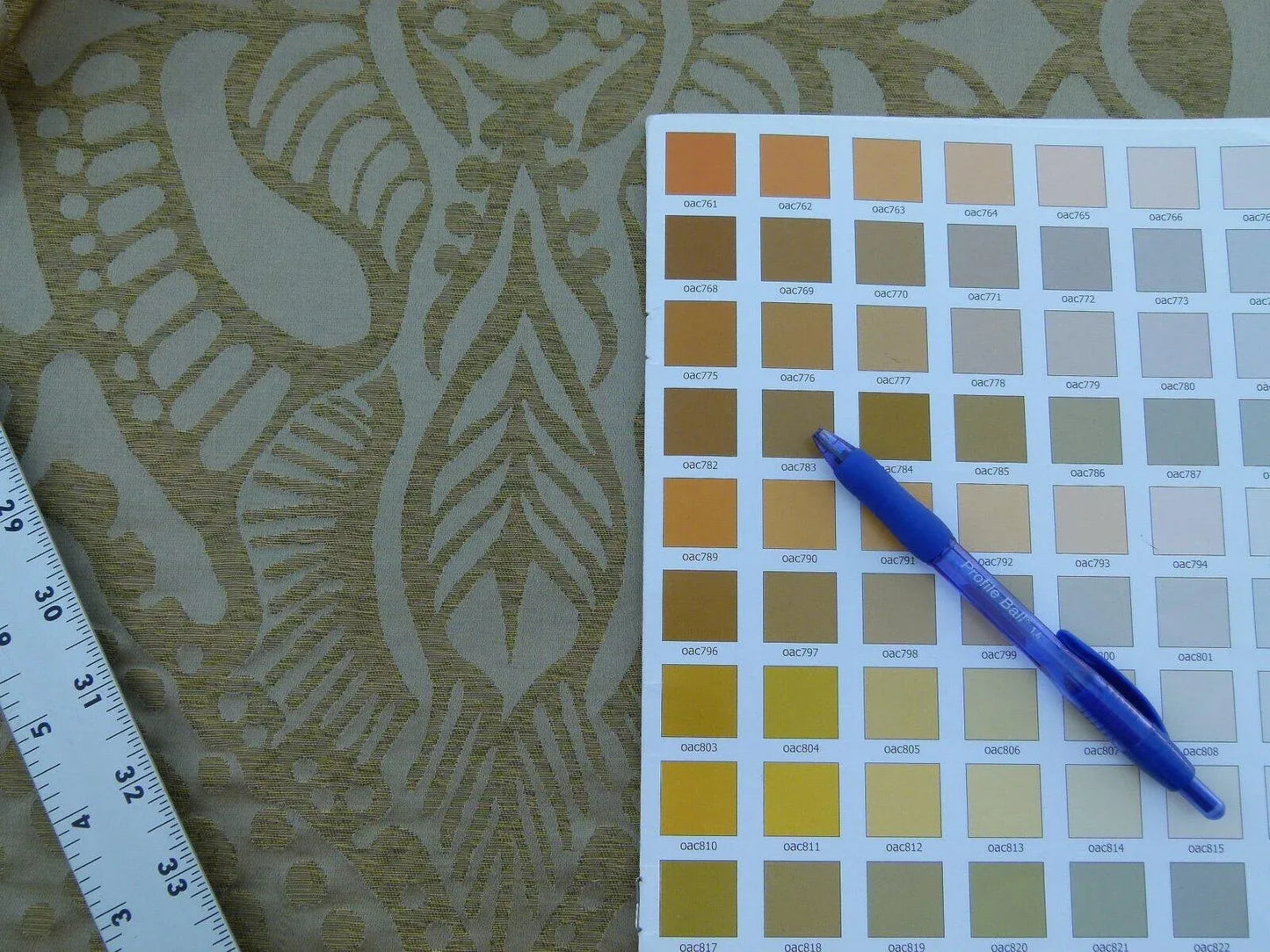 By yard Scalamandre Ethnic Damask Cognac Gold Silk Lampas African Abstract Old World Weavers MSRP USD 432/Y