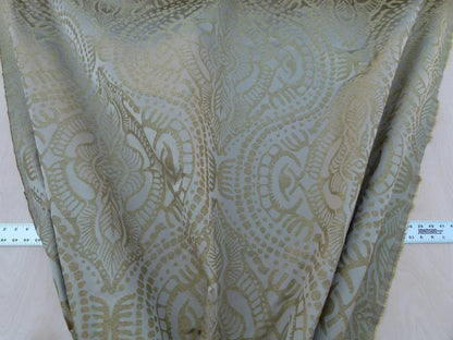 By yard Scalamandre Ethnic Damask Cognac Gold Silk Lampas African Abstract Old World Weavers MSRP USD 432/Y