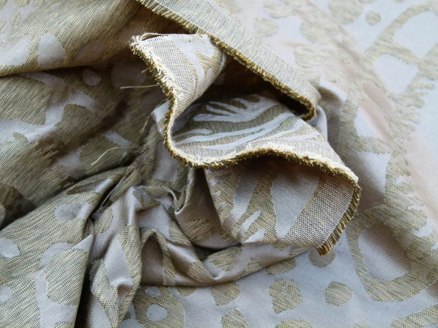 By yard Scalamandre Ethnic Damask Cognac Gold Silk Lampas African Abstract Old World Weavers MSRP USD 432/Y